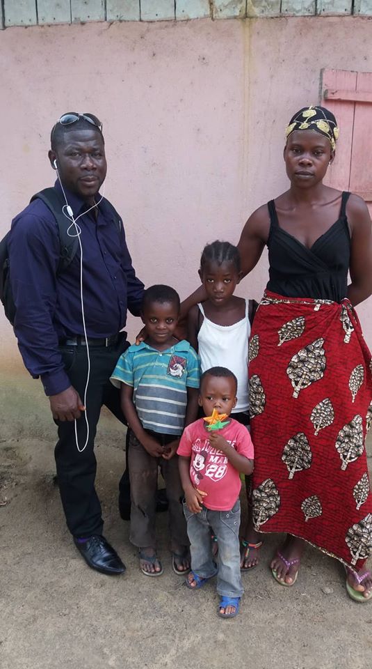 Tenneh David, the widow of our late Abel Smith with her 3 children. Lovette is in Gr. 3, Melvin her late sister's child is in Kindergarten 2 and Kelvin the youngest child could go to Preschool. Tenneh does not have the funds to put her children to school.