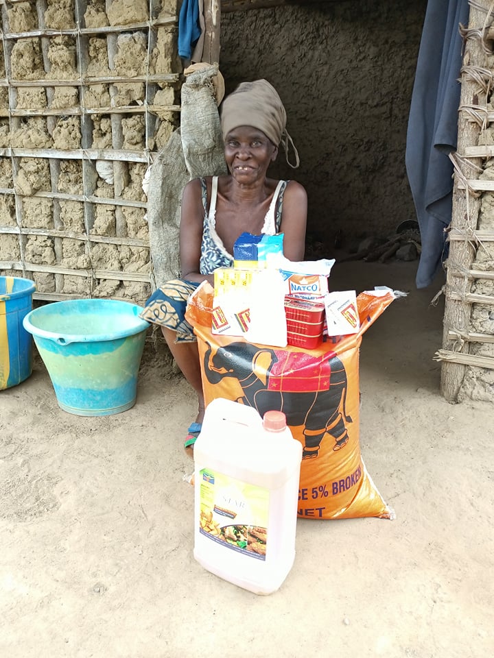 This last Saturday Daniel brought Ma Hawa a big bag of rice, oil, fish and other food items.  She was so thankful!
