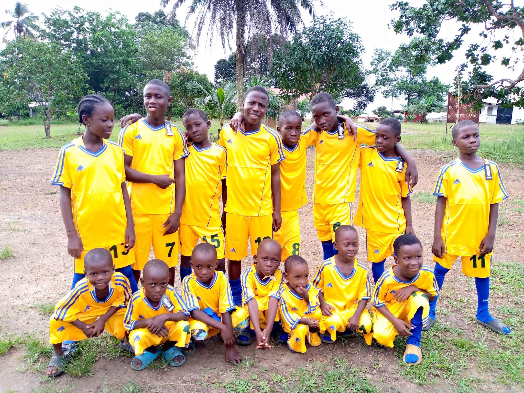 Samuel is coach and founder of the Power from God Football Team.  We call it soccer.  Samuel is No. 7. They have been playing for over one year now.