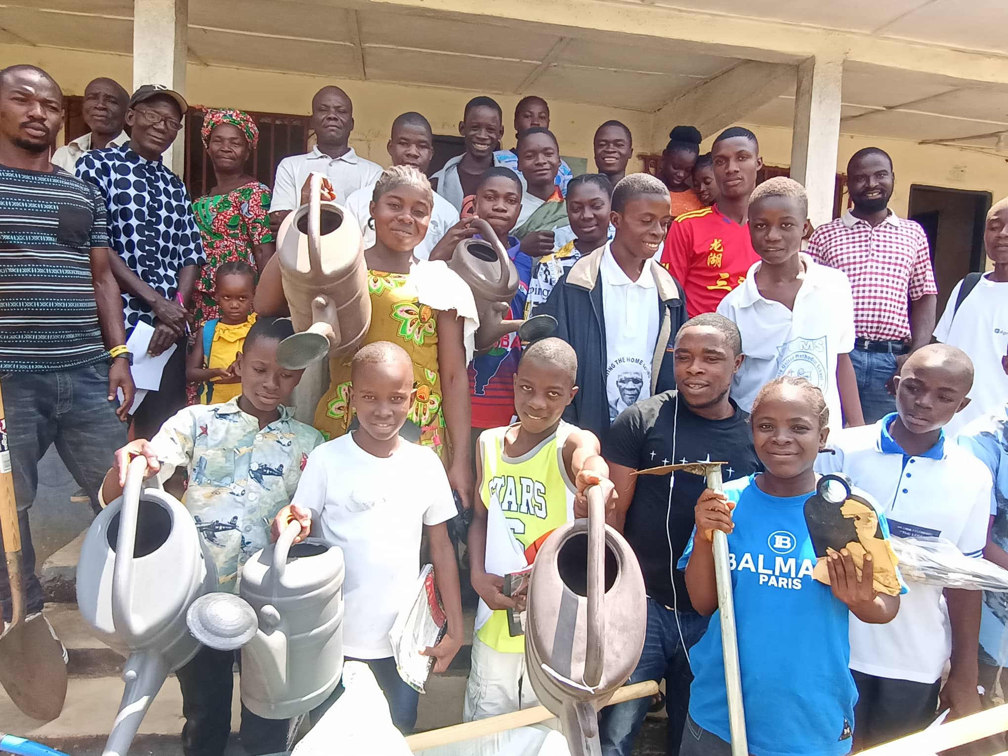 Provision of Hope presents Hope Academy School in Ganta with Seeds and Garden Tools. This is a school operated by Hope for the Nations.  Our goal is to make this a model school for Organic Life Garden Training Sessions for other schools in Nimba County.