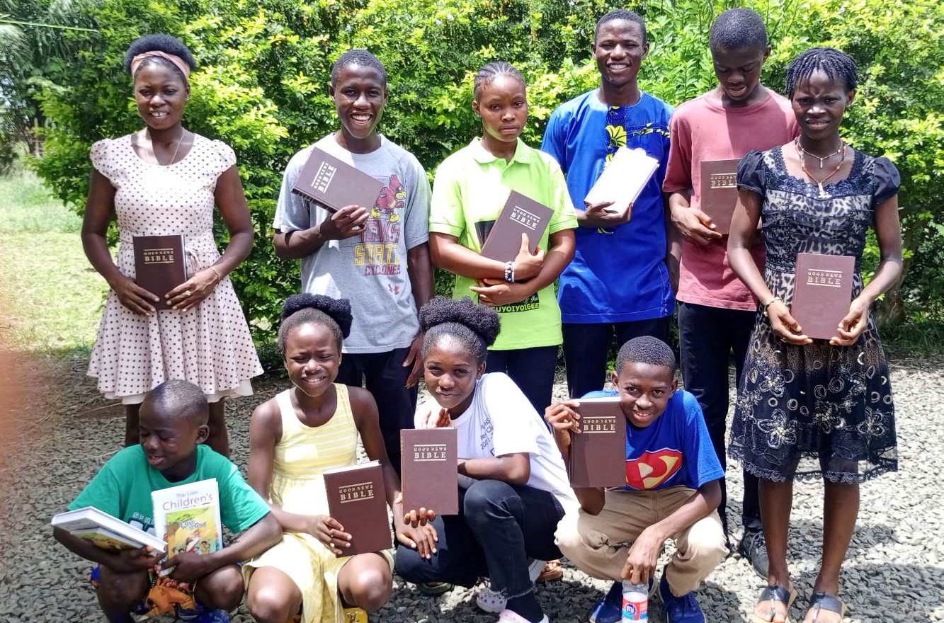 All the children at Ma Esther's Home received new Bibles. They have devotions every morning and evening.