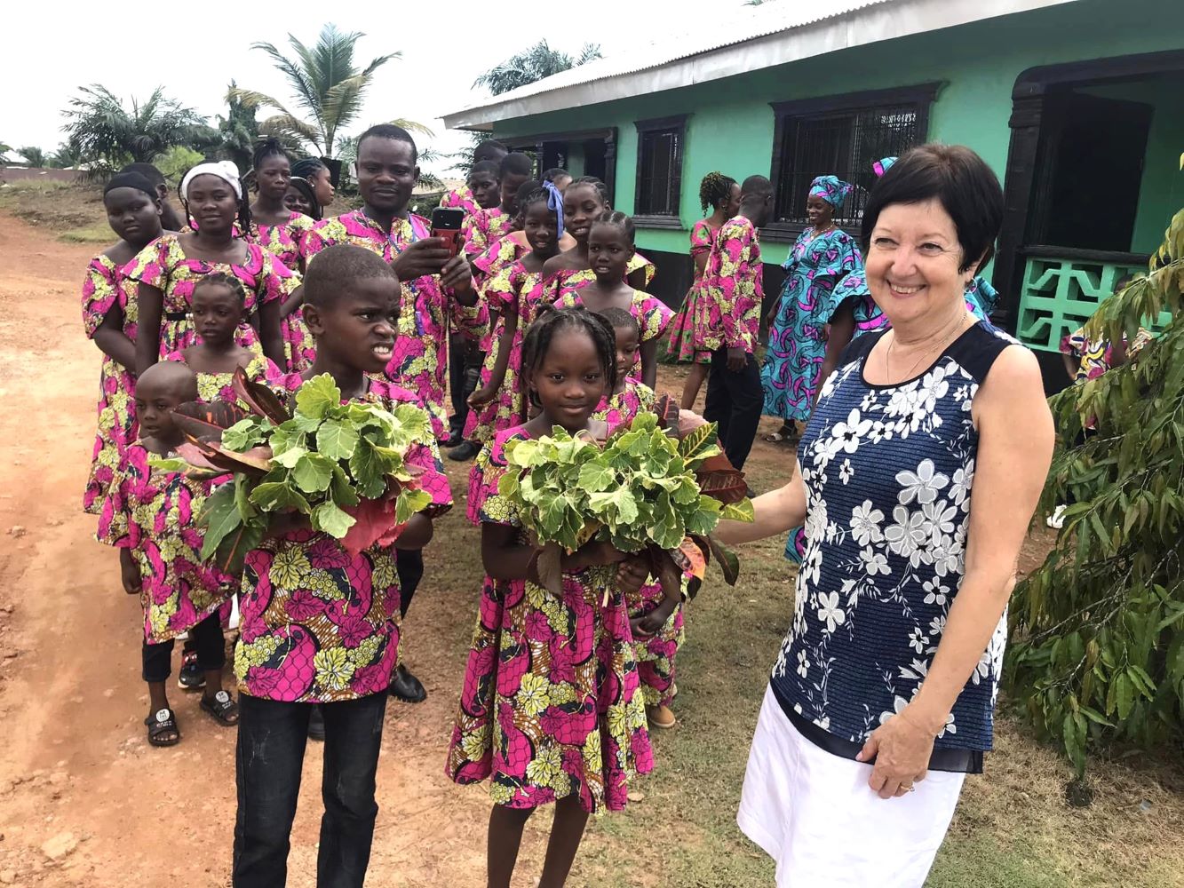 Look at the flowers they brought for us! They came to meet us singing welcome songs!! My heart just melted! They led us inside where they had a big program for us! More beautiful songs, verses and speeches of gratitude!