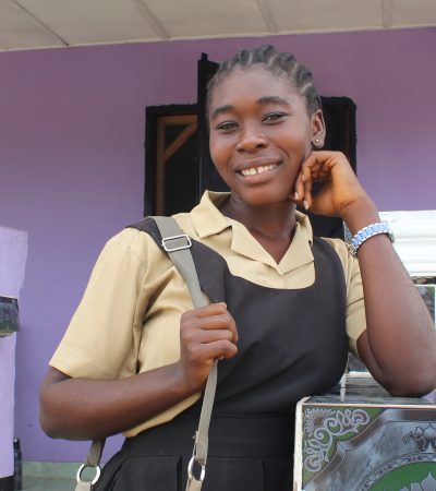 Christiana Davis in school uniform