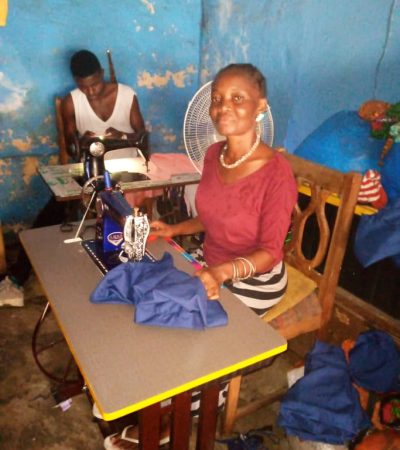 Fatu in sewing school